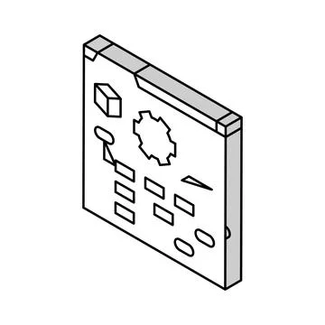 Process modeling analyst isometric icon vector illustration Illustrazione stock