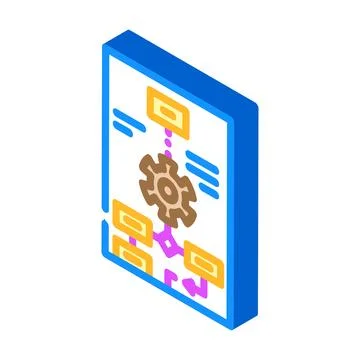 Process modeling analyst isometric icon vector illustration Illustrazione stock