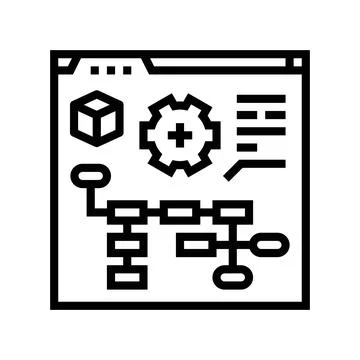 Process modeling analyst line icon vector illustration Stock Illustration
