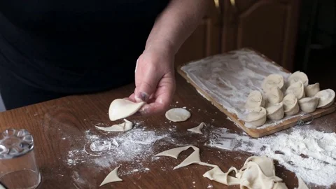 The process of modeling dumplings Stock Footage 73425944