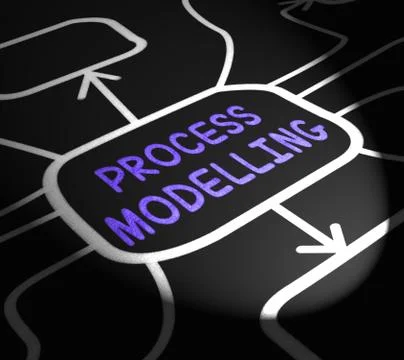 Process modelling arrows shows illustration of business processes Stock Illustration