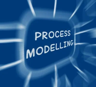 Process modelling diagram displays representing business processes Stock Illustration