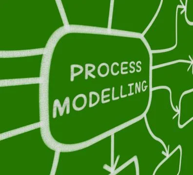 Process modelling diagram means representing business processes Stock Illustration