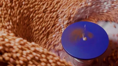 Process of mordant of soybean seeds to protect against diseases. Slow motion. HD Stock Footage 90347369