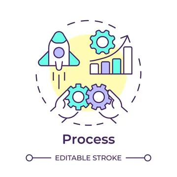 Process multi color concept icon Illustrazione stock