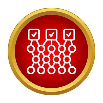 Process network completing tasks and achieving goals icon 스톡 일러스트