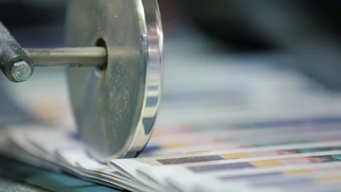The process of offset and roll printing. Stock Footage 112212228