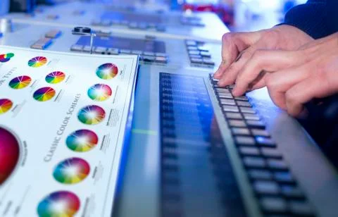 The process of offset printing and color correction Stock Photos