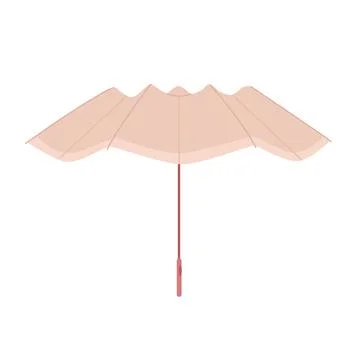 Process of opening umbrella, side view of parasol to protect against raindrops Stock Illustration