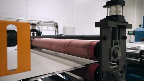 The process of operation of a sheet-rolling machine at the enterprise 스톡 동영상 331461837