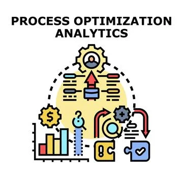 Process optimization analytics concept creating business efficiency 库存插图