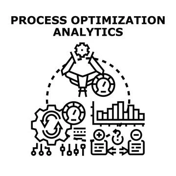 Process optimization analytics concept illustration for business improvement Stock Illustration
