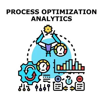 Process optimization analytics concept illustration for business improvement Stock Illustration