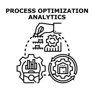 Process optimization analytics concept visualizing workflow analysis Stock Illustration