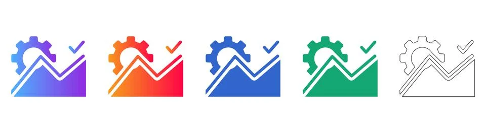 Process Optimization and Efficiency Gear Icons Illustrazione stock