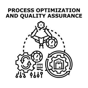 Process optimization and quality assurance system management Stock Illustration