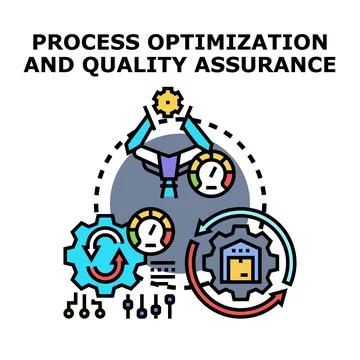 Process optimization and quality assurance system management Stock Illustration