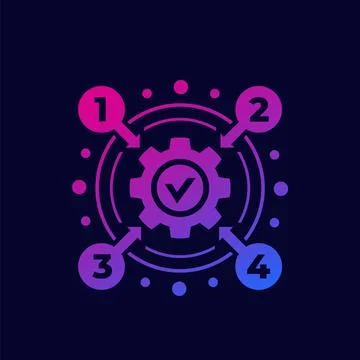 Process optimization, automation vector icon Illustrazione stock