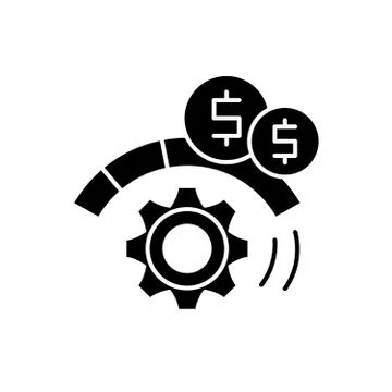 Process optimization black icon, vector sign on isolated background. Process Illustrazione stock