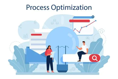 Process optimization concept. Idea of business improvement 库存插图