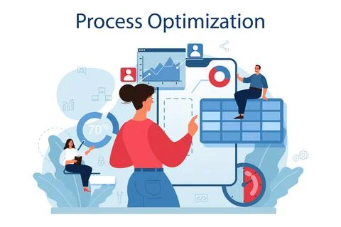 Process optimization concept. Idea of business improvement Stock Illustration