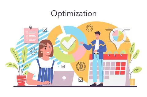 Process optimization concept. Idea of business improvement 스톡 일러스트