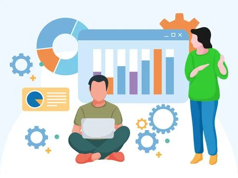 Process Optimization Concept Illustration Style 库存插图