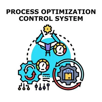 Process optimization control system automation concept Stock Illustration