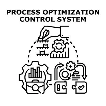 Process optimization control system developing strategy concept イラスト素材
