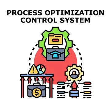Process optimization control system improving business efficiency 스톡 일러스트