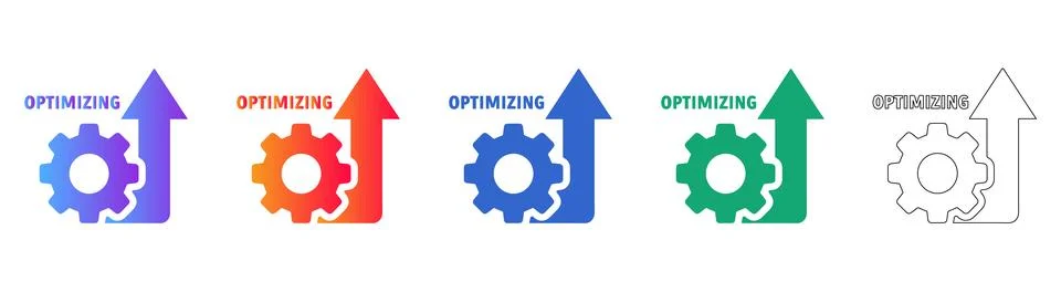 Process Optimization Gear Icons Stock Illustration