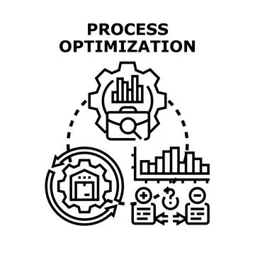 Process optimization improving business efficiency and workflow Stock Illustration