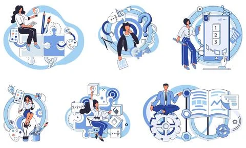 Process optimization. Innovation and intelligence drive effective process イラスト素材