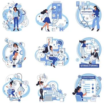 Process optimization. Intelligent decision-making is vital for success any Stock Illustration