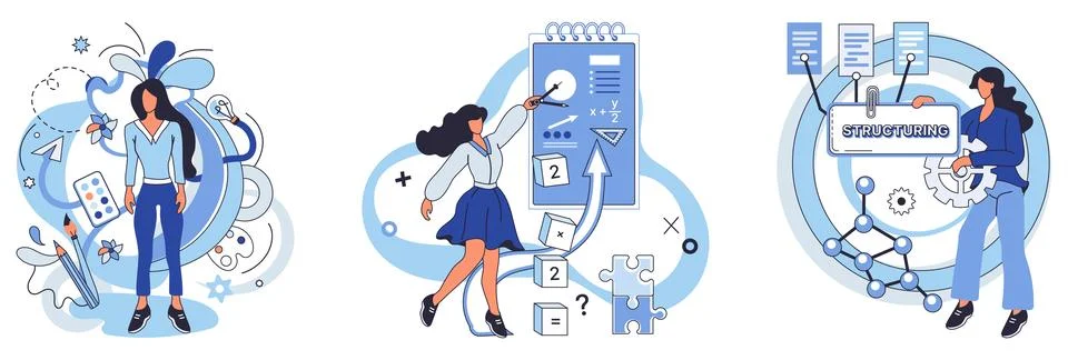 Process optimization. Intelligent solutions contribute to overall success 스톡 일러스트