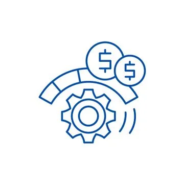 Process optimization line icon concept. Process optimization flat vector symbol 스톡 일러스트