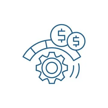 Process optimization line icon concept. Process optimization flat vector symbol Stock Illustration