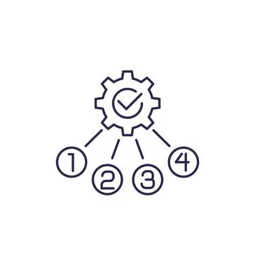 Process optimization, line icon, vector Stock Illustration