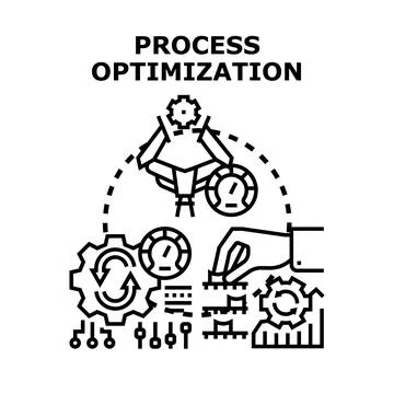 Process optimization management improving business workflow efficiency イラスト素材