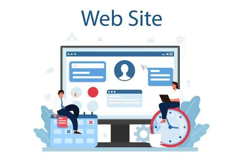 Process optimization online service or platform. Idea of business Stock Illustration