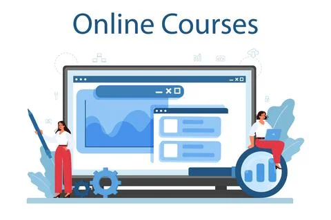 Process optimization online service or platform. Idea of business Stock Illustration