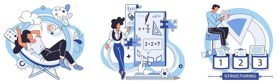 Process optimization. Operating efficiently requires continual refinement Illustrazione stock