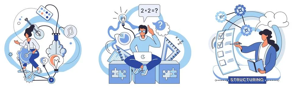 Process optimization. Operating methods must be continually refined for Stock Illustration