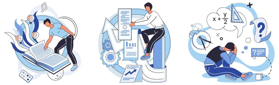 Process optimization. Progress in business is achieved through continuous Stock Illustration