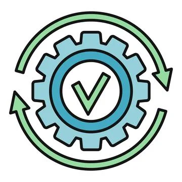 Process optimization with quality check and continuous improvement Illustrazione stock