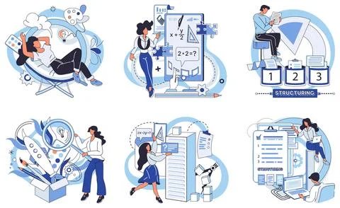 Process optimization. The success any business strategy hinges on optimization Stock Illustration