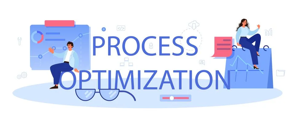 Process optimization typographic header. Idea of business improvement Stock Illustration