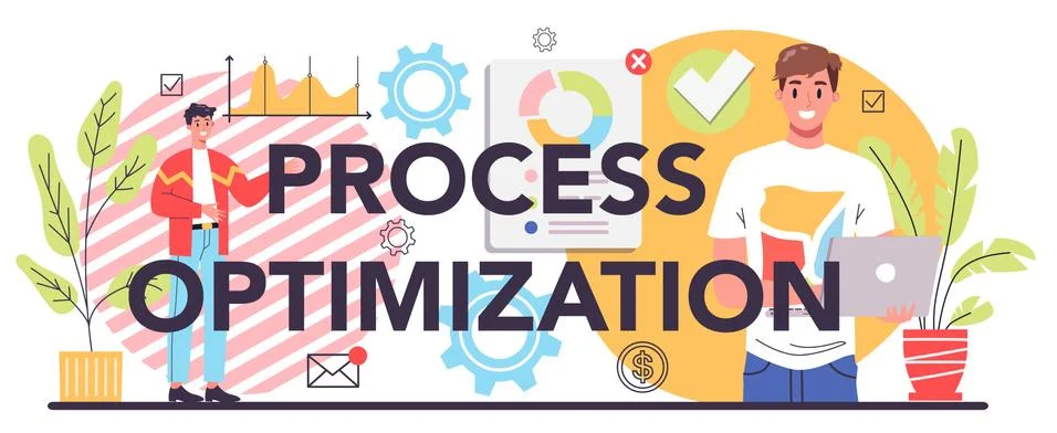 Process optimization typographic header. Idea of business Stock Illustration