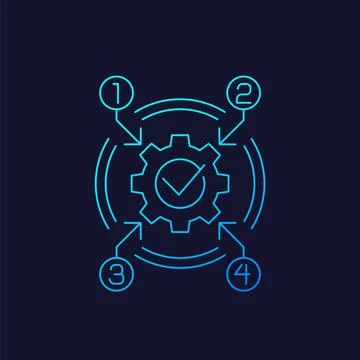 Process optimization vector icon, linear Stock Illustration