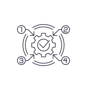 Process optimization vector line icon Illustrazione stock